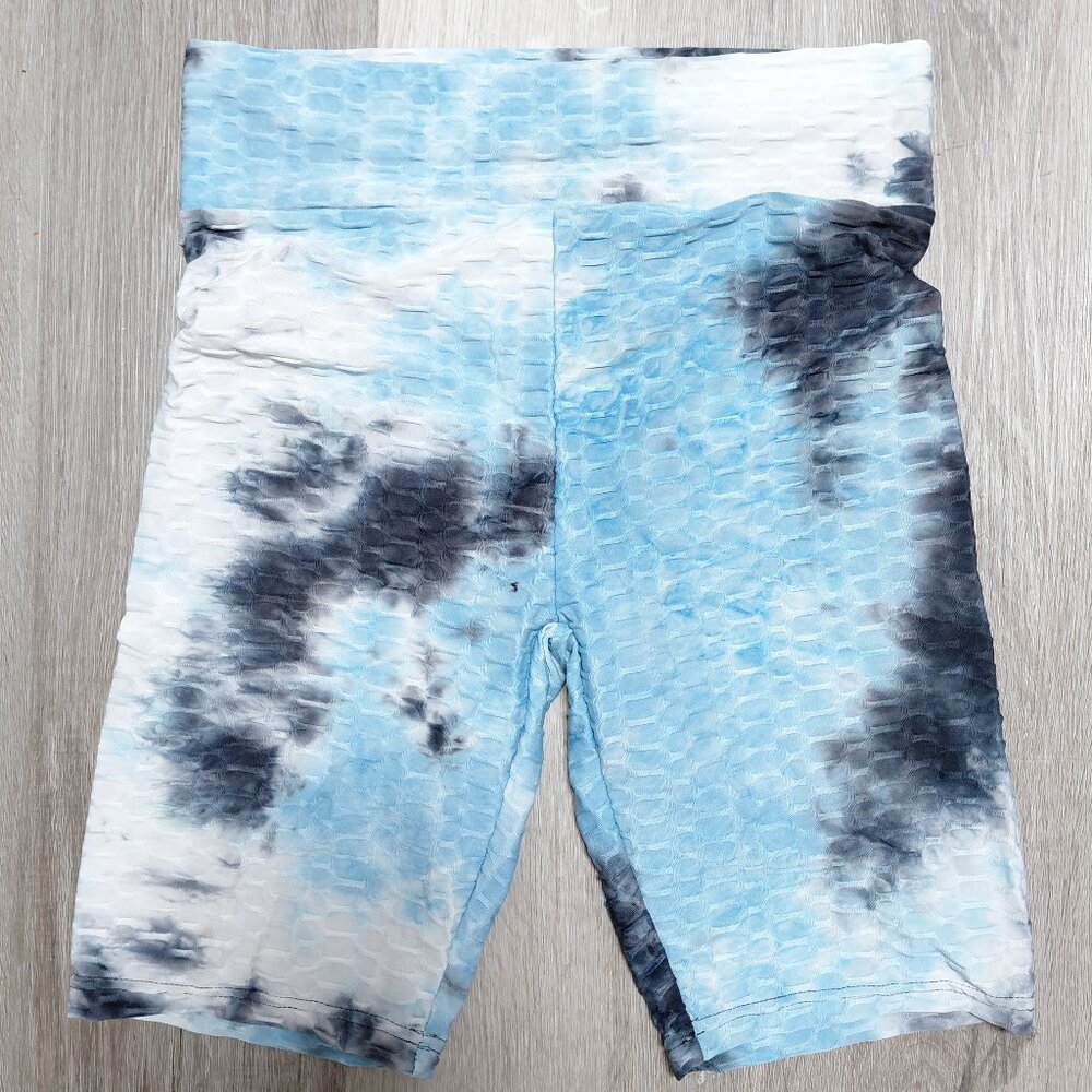 AQ-Sport Athletic Shorts: Black & Blue Activewear - Size Medium Scrunch Butt